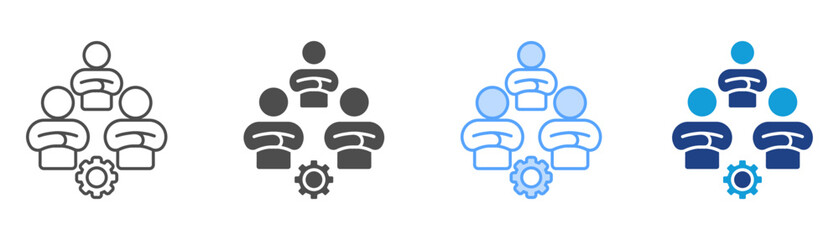 Fototapeta premium Consulting Team Icon Set Multiple Style Collection