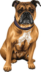 Detailed vector illustration of a dog