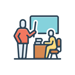 Color illustration icon for teacher