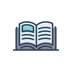 Color illustration icon for book