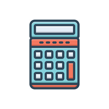 recommend clip art: Color illustration icon for calculator