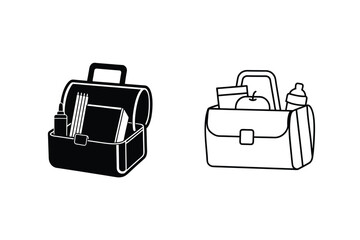 Lunchbox Icons Packed Meals, School, Picnic, Food, Containers