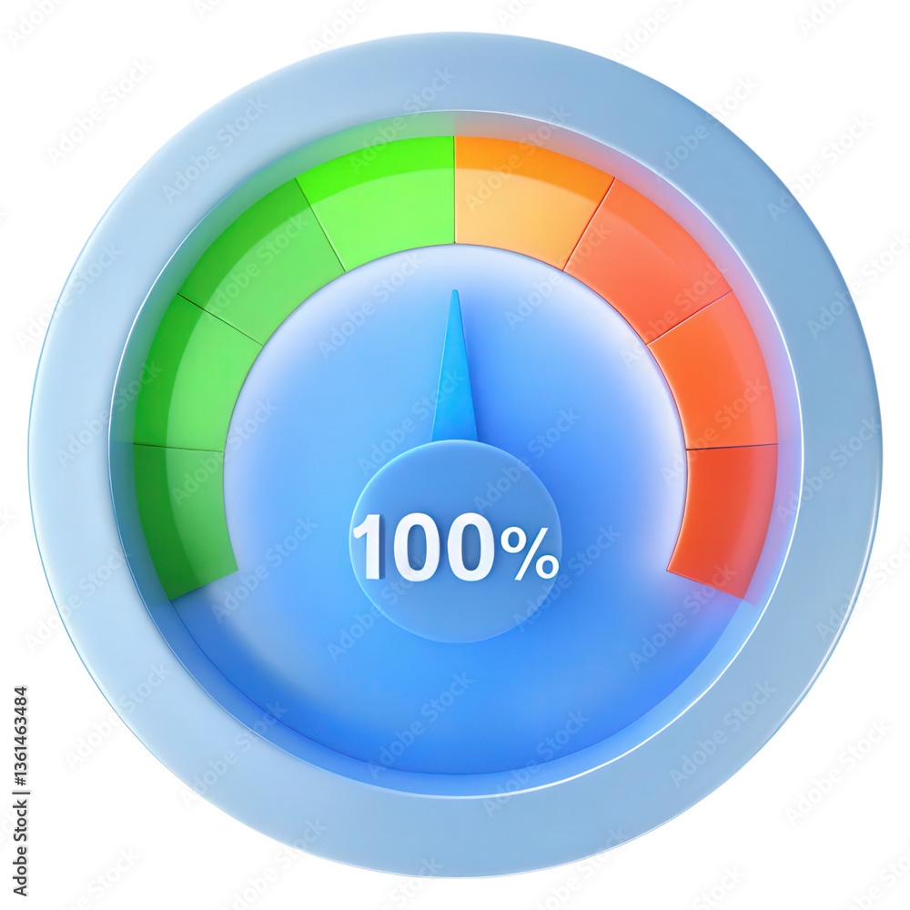 Poster digital progress tracker featuring a success gauge for effective project management visualization.