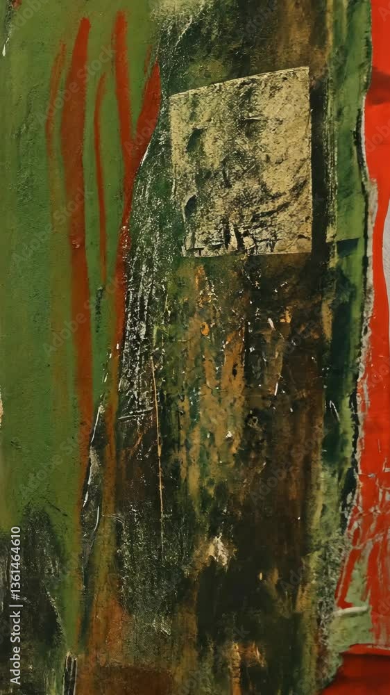 Poster abstract wall art showcases vibrant colors and textured layers in a unique composition, inviting exp