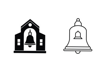 School Bell Icons Education, Notification, Building, Alert, Symbol