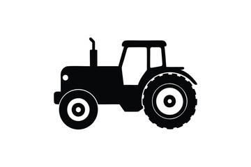 Lawn tractor silhouette on white background