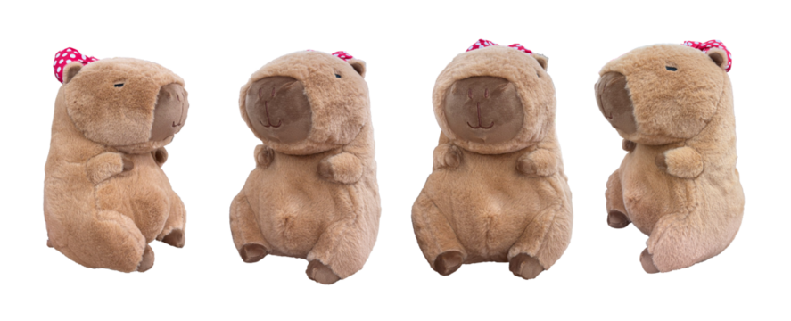 Plush capybara plush animal cute. Cute Capybara Soft Toy. Featuring a cuddly capybara plush toy from various angles - Powered by Adobe
