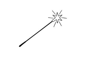 Magic wand icon vector on white background