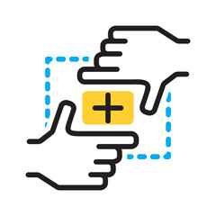 Vector multi color icon for Expand