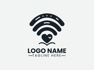 WiFi Heartbeat Symbol Digital Health Telemedicine Logo Design, Telemedicine WiFi Heartbeat Logo