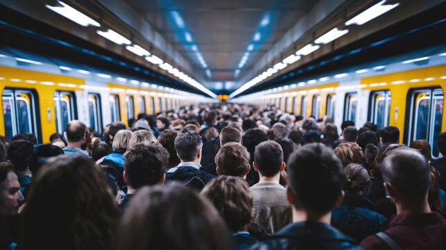 Heavy Rush in Underground Station - Powered by Adobe