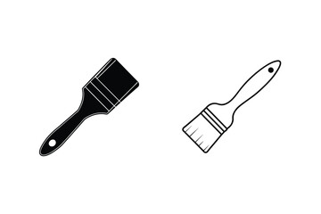 Paintbrush Icons Black, White, Outline, Art, Design, Painting, Tool, Brush, Simple, Graphic
