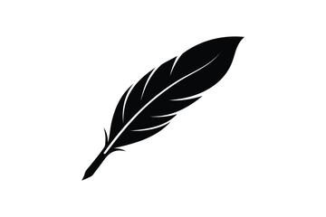 Obraz premium Old quill silhouette on white background
