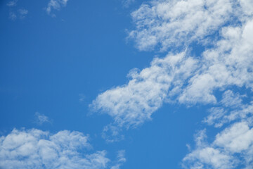 Bright Blue Sky with Soft White Clouds