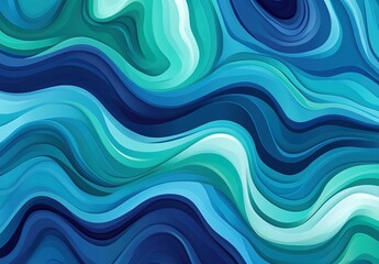 Obraz premium Abstract blue and green background vector presentation design with lines, waves.