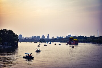 Fototapeta premium sunset on the river