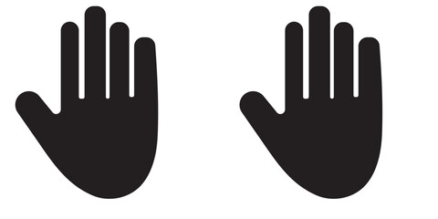 Obraz premium Hand gesture line icon set in modern geometric style with construction lines. Isolated vector illustration of human hands.