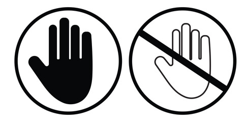 Hand stop icon set vector illustration for web, ui, and mobile apps,