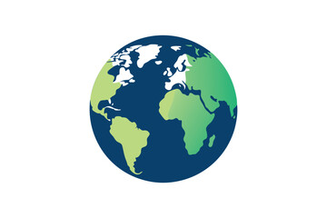 Obraz premium Planet Earth logo silhouette on white background