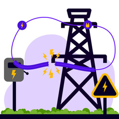 Power Cable Broken Illustration