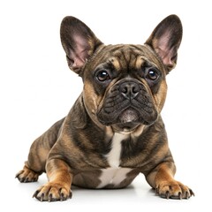 Fototapeta premium Funny English Bulldog isolated on white background perfect for pet stock content, animal-themed designs, and dog breed illustrations 