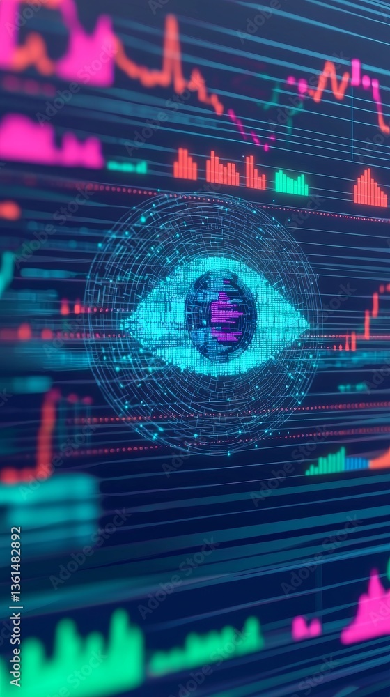 Poster digital eye surveillance system insights technology landscape visual data analysis secure environmen