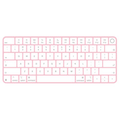 Modern pink desktop bluetooth keyboard isolated on white. US  layout.Vector illustration