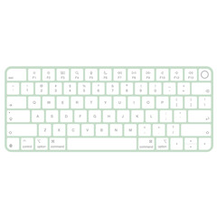 Modern green desktop bluetooth keyboard isolated on white. US  layout.Vector illustration