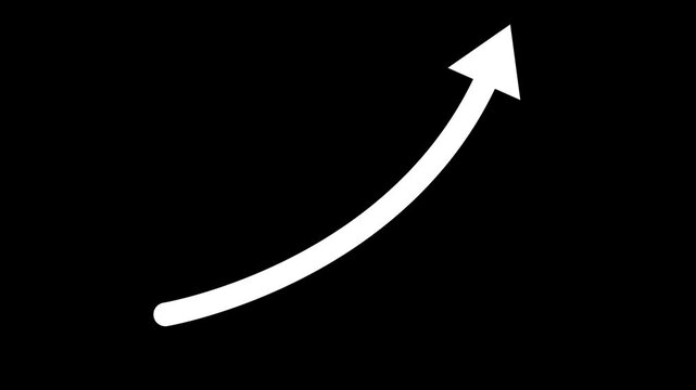 Market growing arrow . Market hing arrow video black background.
