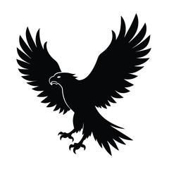 Stunning Eagle Silhouette Vector Art and Black and White Eagle Bird Illustration