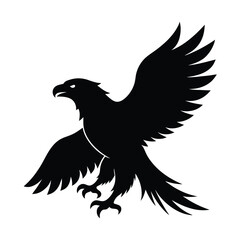 Stunning Eagle Silhouette Vector Art and Black and White Eagle Bird Illustration