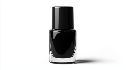 Obraz premium a blank bottle of black nail polish isolated on white background