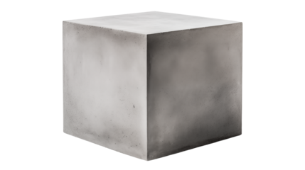 A simple gray cube isolated against a black background view