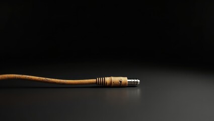 Weathered Audio Cable Rusty 3 5mm Jack Vintage Technology Dark Background