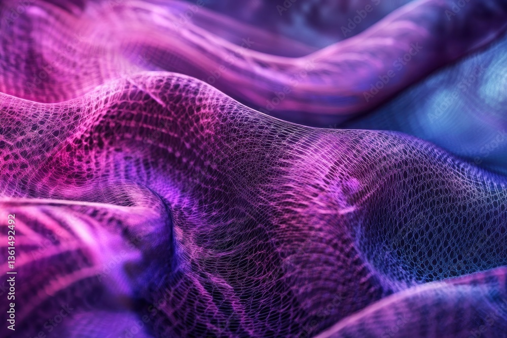 Leinwandbilder exploring the depths of an abstract network mesh with vibrant colors and fluid shapes, 4k abstract n