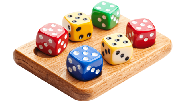 Board game with dice isolated on white or transparent background --ar 16:9