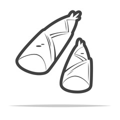 Bamboo shoot vegetable outline icon transparent vector isolated