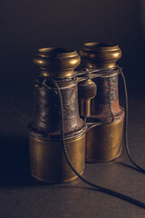 Antique leather-wrapped observation tool for explorers