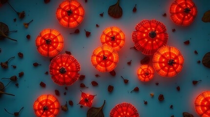 Red and Yellow Floral Heart Pattern Seamless Wallpaper