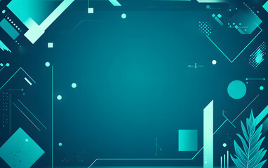 Blue background with geometric shapes and patterns