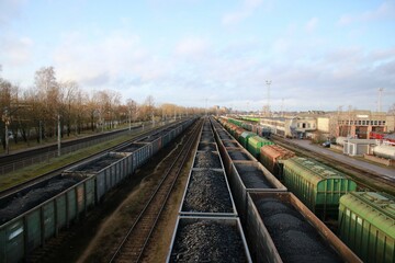 Railway station and coal wagons