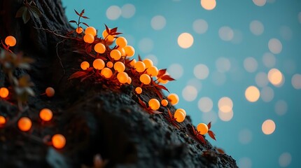 Abstract light background with red stars shining brightly in a glowing, festive space setting
