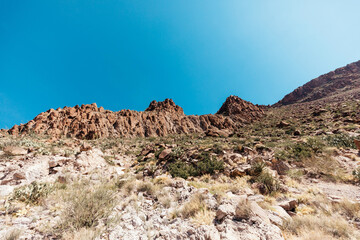 A rugged desert mountain landscape in Big Bend National Park, Texas.