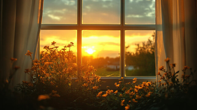 Fototapeta Garden window house room design interior architecture ideas scenery nature landscape window decor wallpaper