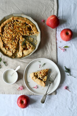 Rustic apple pie or tart, home baking