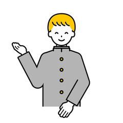 上半身のポーズ_シンプルな学生の男子学生20