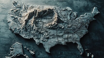 Naklejka premium Mythical beast borders illustrated across a unique map of the united states blending fantasy with geographic elements