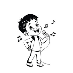 Confident man Vector Style Outline illustration. Eps 10 File 