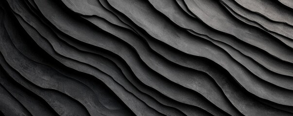 Fototapeta premium Flowing textured patterns abstract wall digital artwork monochrome close-up contemporary design inspiration