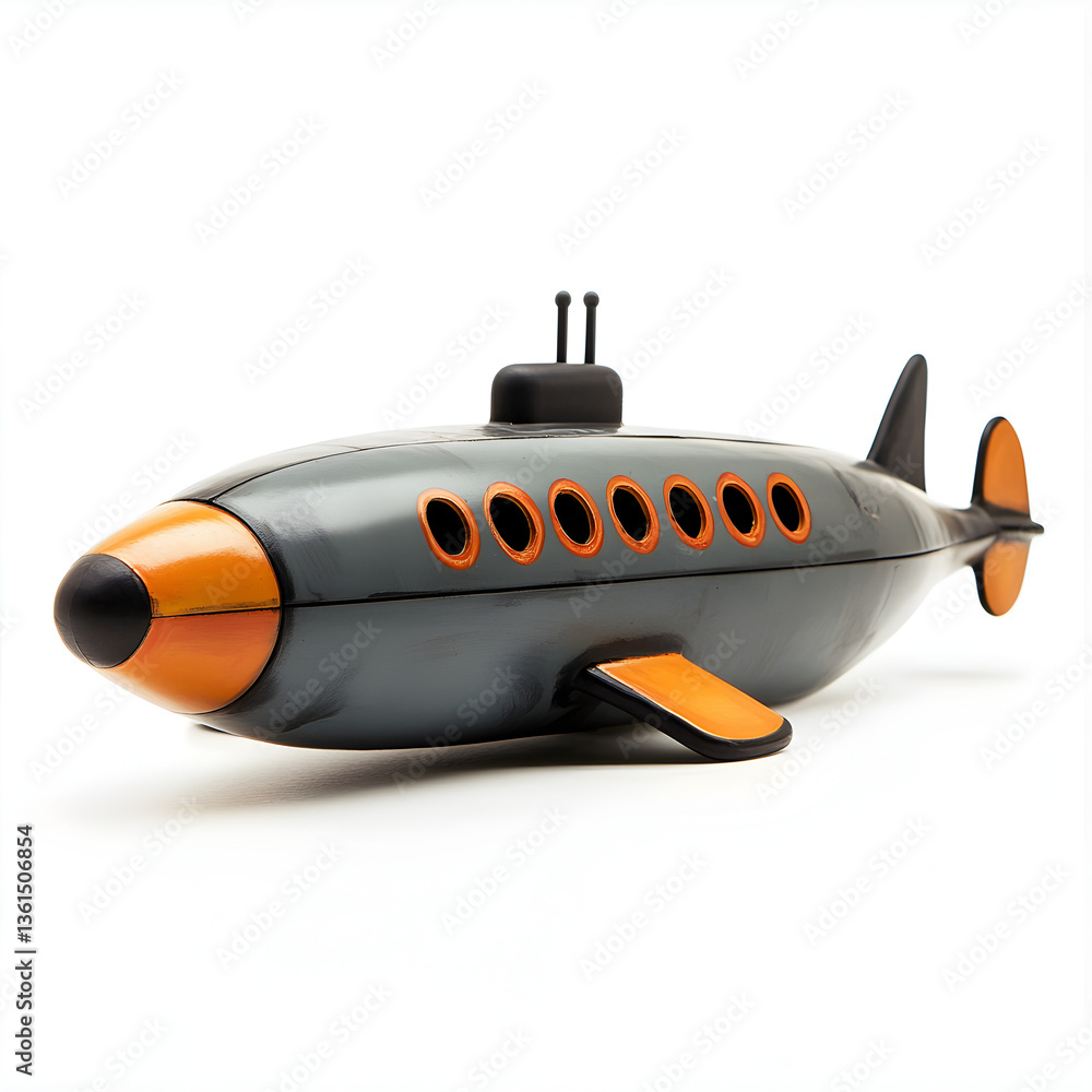 Aufkleber exploring the depths toy submarine indoors high-resolution image isolated side view playful adventur